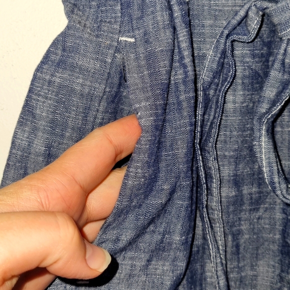 Princess Highway, denim look shorts, tie waist, high waist, pockets, size 10 - Picture 2 of 7